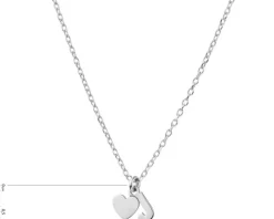 Naszyjnik srebrny - litera J, serce