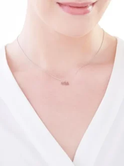 Naszyjnik srebrny - litera M, serce