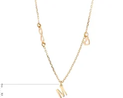 Naszyjnik srebrny - litera M, nieskończoność, serce