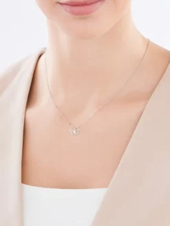 Naszyjnik srebrny - motyl, kulki