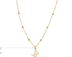 Naszyjnik srebrny - motyl, kulki