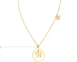 Naszyjnik srebrny - motyle, koło