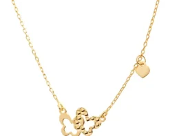 Naszyjnik srebrny - motyle, serce