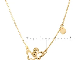 Naszyjnik srebrny - motyle, serce