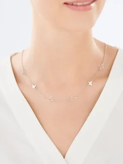 Naszyjnik srebrny - motyle