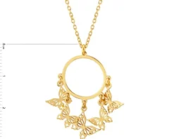 Naszyjnik srebrny - motyle, koło