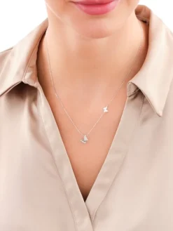 Naszyjnik srebrny - motyle