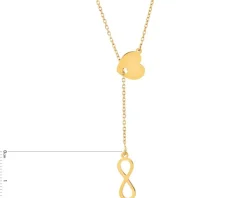 Naszyjnik srebrny - nieskończoność, serce