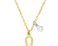 Naszyjnik srebrny - podkowa, koniczyna