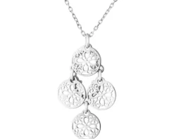 Naszyjnik srebrny - rozety