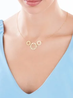 Naszyjnik srebrny - rozety