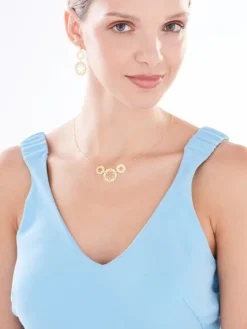 Naszyjnik srebrny - rozety