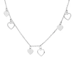 Naszyjnik srebrny - serca