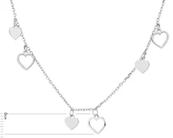 Naszyjnik srebrny - serca