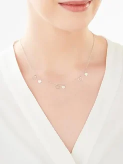 Naszyjnik srebrny - serca