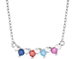 Naszyjnik srebrny - serca