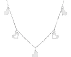 Naszyjnik srebrny - serca