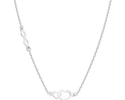 Naszyjnik srebrny - serca, nieskończoność