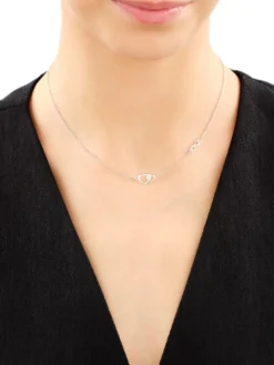 Naszyjnik srebrny - serca, nieskończoność