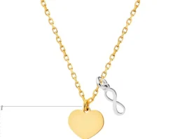 Naszyjnik srebrny - serce, nieskończoność