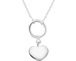Naszyjnik srebrny - serce, koło