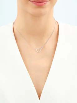 Naszyjnik srebrny - serce, nieskończoność