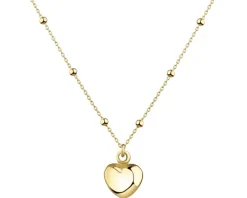 Naszyjnik srebrny - serce, kulki