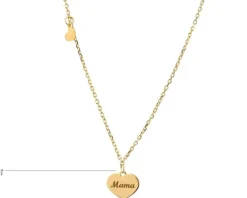 Naszyjnik srebrny - serce, mama
