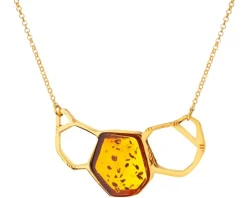 Naszyjnik srebrny z bursztynem