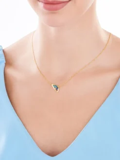 Naszyjnik srebrny z cyrkoniami - motyl