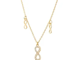 Naszyjnik srebrny z cyrkoniami - nieskończoności