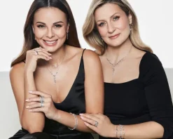 Naszyjnik srebrny z cyrkoniami - liście