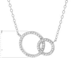 Naszyjnik srebrny z cyrkoniami - koła