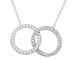 Naszyjnik srebrny z cyrkoniami - koła