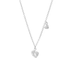 Naszyjnik srebrny z cyrkoniami - stópki, serce
