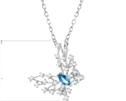 Naszyjnik srebrny z cyrkoniami - motyl