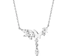 Naszyjnik srebrny z cyrkoniami - motyl