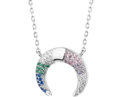 Naszyjnik srebrny z cyrkoniami - Księżyc