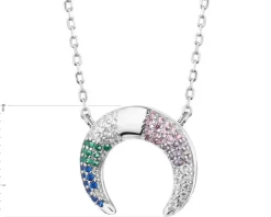 Naszyjnik srebrny z cyrkoniami - Księżyc