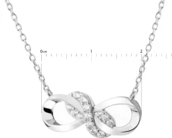 Naszyjnik srebrny z cyrkoniami - nieskończoności