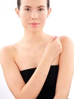 Naszyjnik srebrny z cyrkoniami - serce, koniczyna, motyl