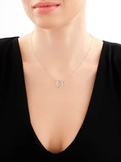 Naszyjnik srebrny z cyrkoniami - koła