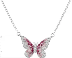 Naszyjnik srebrny z cyrkoniami - motyl