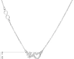Naszyjnik srebrny z cyrkoniami - serce, koniczyna, nieskończoność