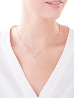 Naszyjnik srebrny z cyrkoniami - nieskończoność, serca