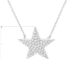 Naszyjnik srebrny z cyrkoniami - gwiazda