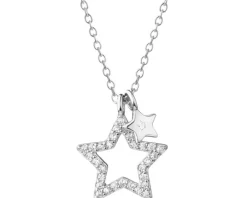 Naszyjnik srebrny z cyrkoniami - gwiazdki