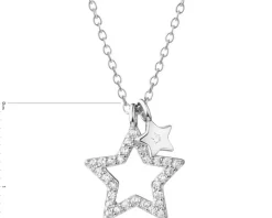 Naszyjnik srebrny z cyrkoniami - gwiazdki