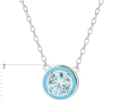 Naszyjnik srebrny z cyrkonia i emalią - koło