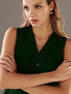 Naszyjnik srebrny z cyrkoniami - ważka